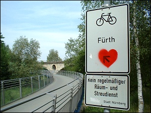 Radweg-Beschilderung im Pegnitzgund